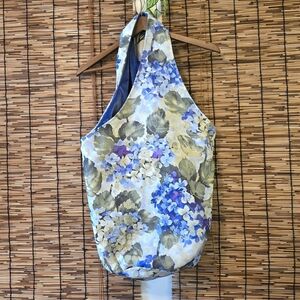 HUGE Floral Hobo Bag Tote Plush Lining